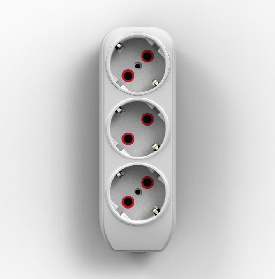 Üçlü Topraklı Grup Priz Klemensli