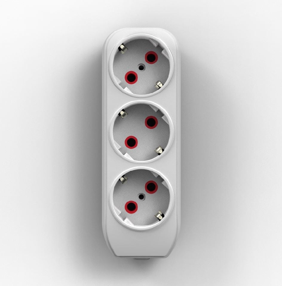 Üçlü Topraklı Grup Priz Klemensli